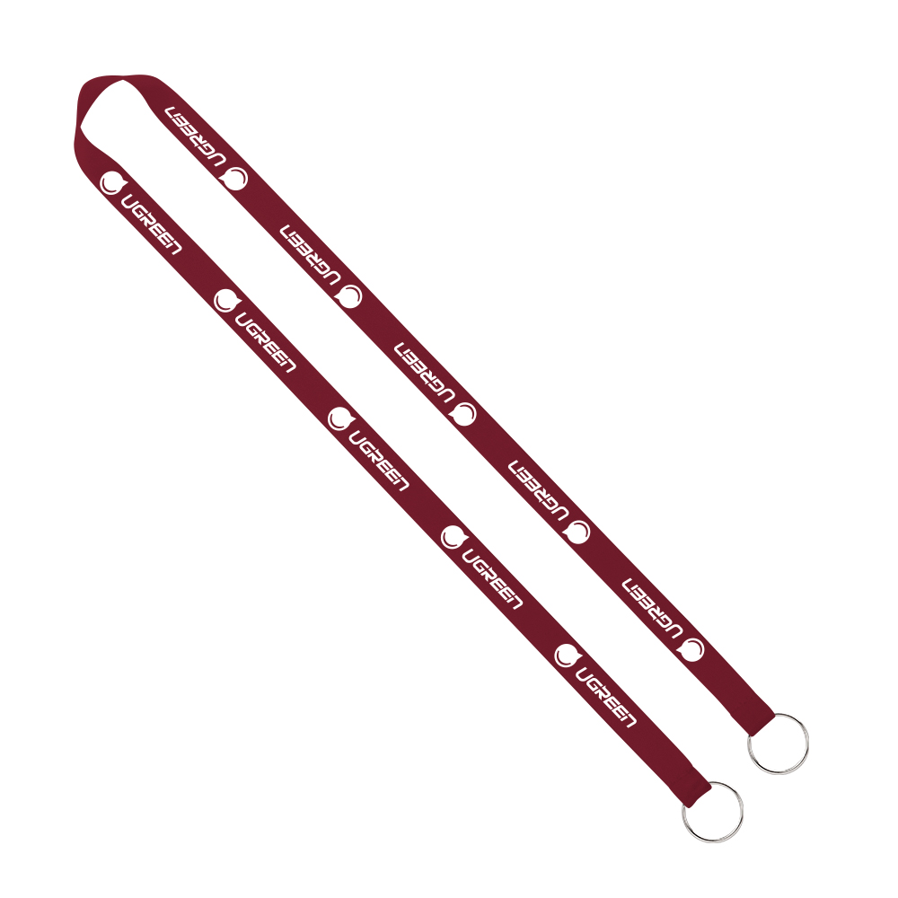 IMPORT Rush 5/8" Polyester 2-Ended Lanyard with Dual Sewn Silver Metal Split-Ring 1