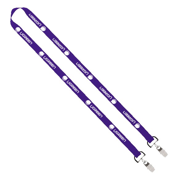 IMPORT Rush 5/8" Polyester 2-Ended Lanyard with Dual Sewn Silver Metal Split-Ring 1