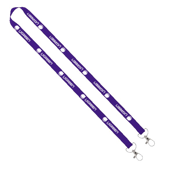 IMPORT Rush 5/8" Polyester 2-Ended Lanyard with Dual Sewn Silver Metal Split-Ring 1