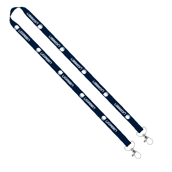 IMPORT Rush 5/8" Polyester 2-Ended Lanyard with Dual Sewn Silver Metal Split-Ring 1