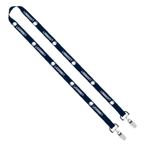 IMPORT Rush 5/8" Polyester 2-Ended Lanyard with Dual Sewn Silver Metal Split-Ring 1