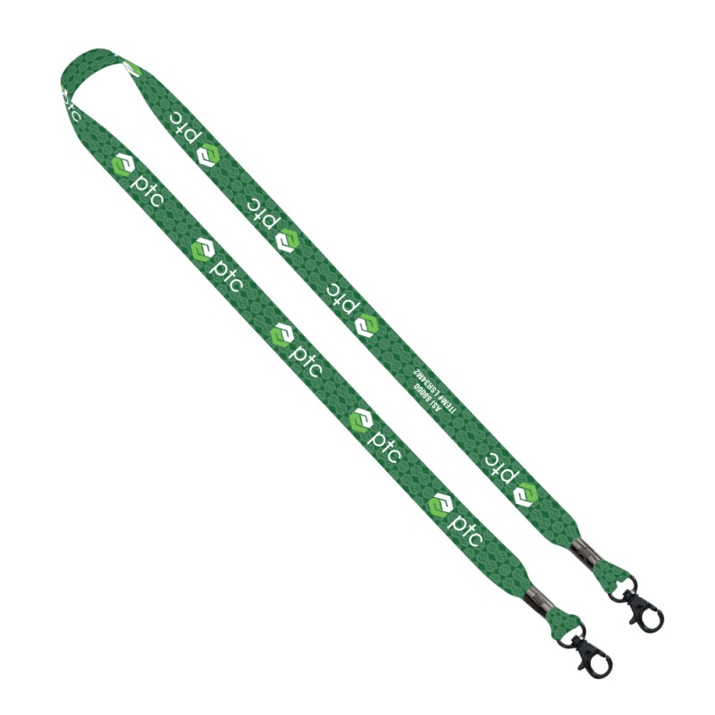 3/4" rPET Dye-Sublimated Double-Ended Lanyard With Metal Crimp and Lobster Clip 1 3/4" rPET Dye-Sublimated Double-Ended Lanyard With Metal Crimp and Lobster Clip 1