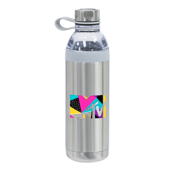 Dual Opening Stainless Steel Water Bottle - 20 Oz. 1