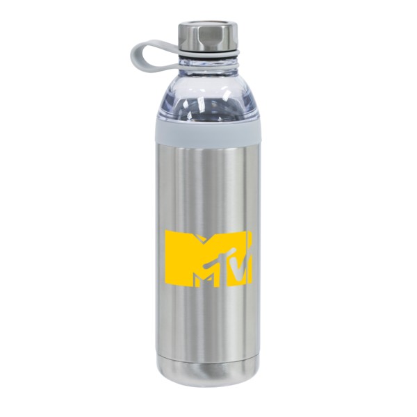 Dual Opening Stainless Steel Water Bottle - 20 Oz. 1