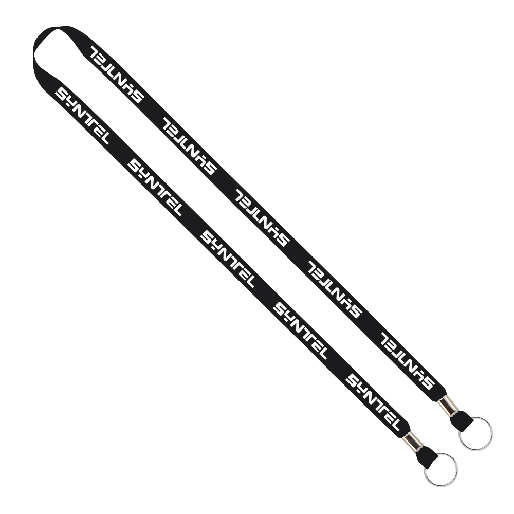 IMPORT Rush 1/2" Polyester 2-Ended Lanyard with Dual Silver Metal Crimp & Split-Ring 1