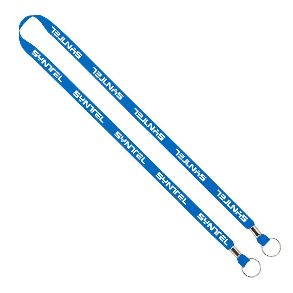 IMPORT Rush 1/2" Polyester 2-Ended Lanyard with Dual Silver Metal Crimp & Split-Ring 1