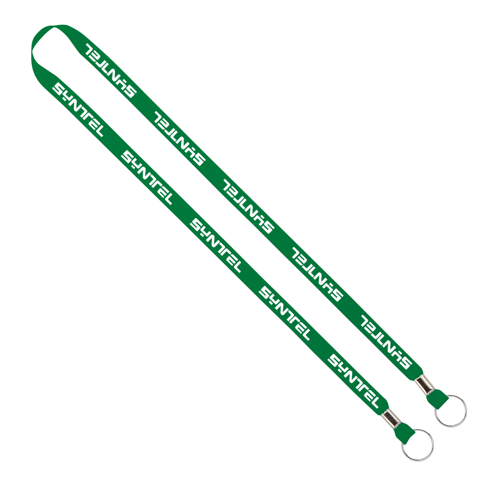 IMPORT Rush 1/2" Polyester 2-Ended Lanyard with Dual Silver Metal Crimp & Split-Ring 1
