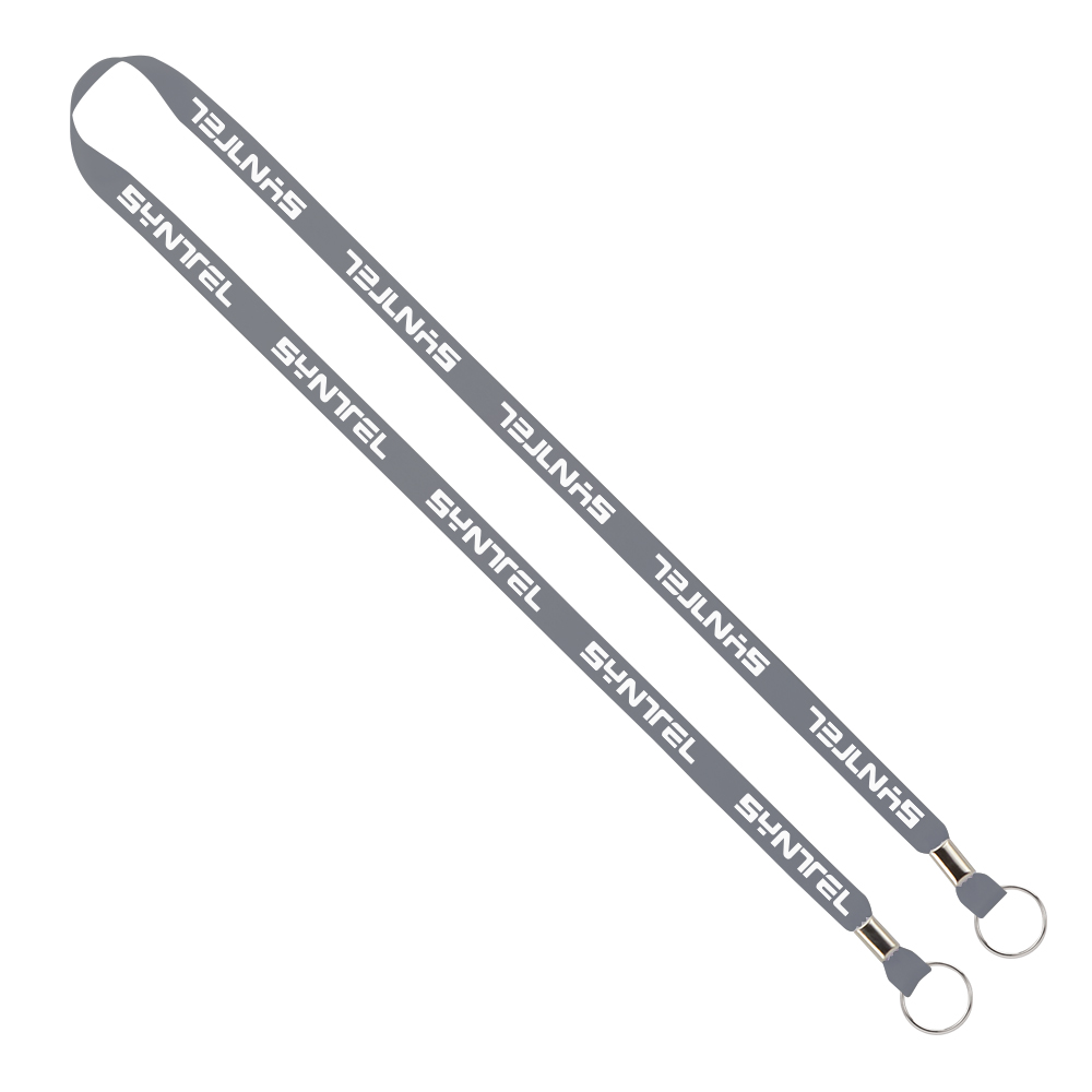 IMPORT Rush 1/2" Polyester 2-Ended Lanyard with Dual Silver Metal Crimp & Split-Ring 1
