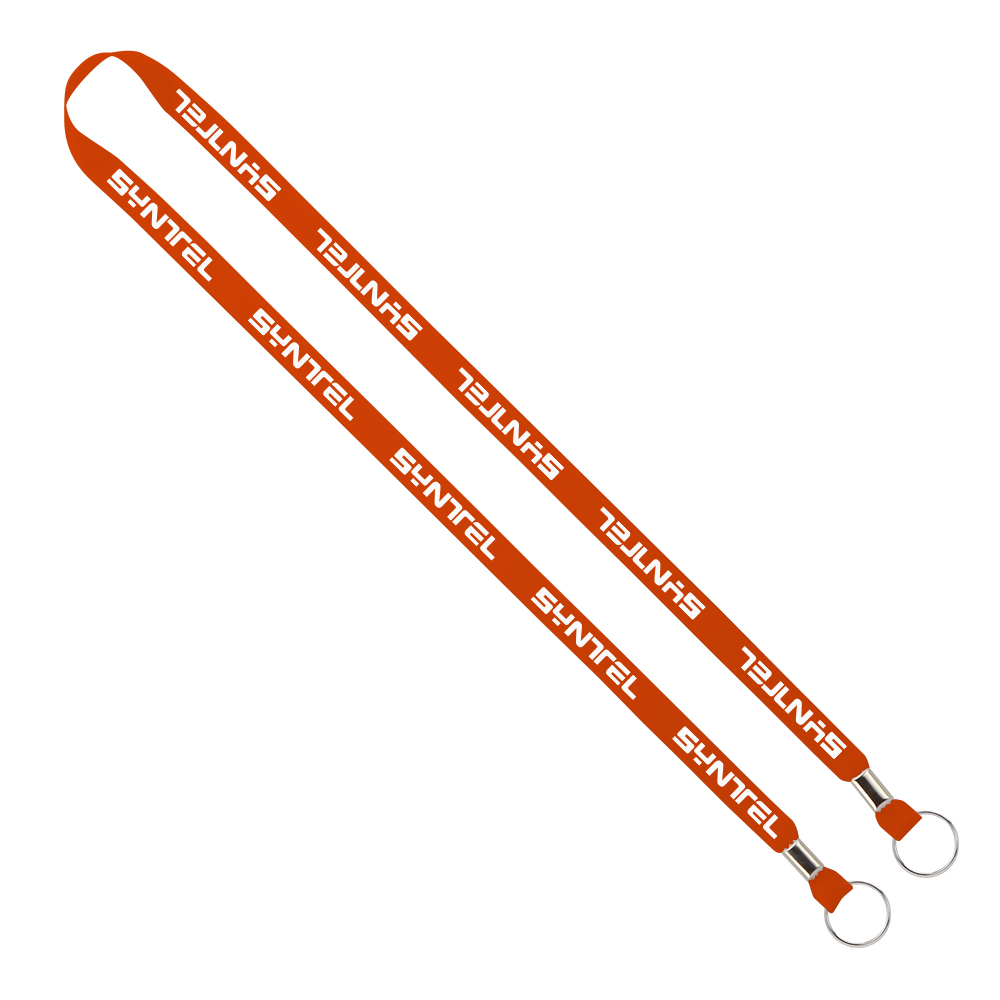 IMPORT Rush 1/2" Polyester 2-Ended Lanyard with Dual Silver Metal Crimp & Split-Ring 1