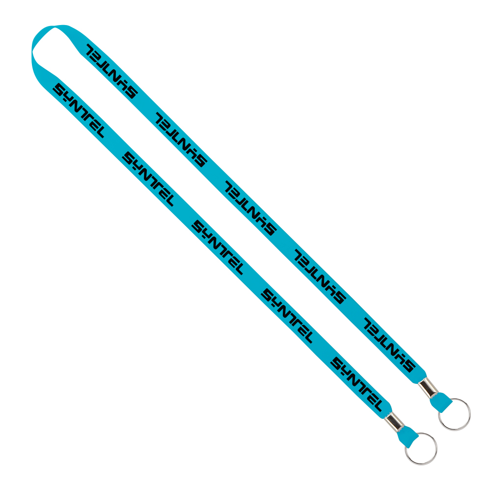 IMPORT Rush 1/2" Polyester 2-Ended Lanyard with Dual Silver Metal Crimp & Split-Ring 1