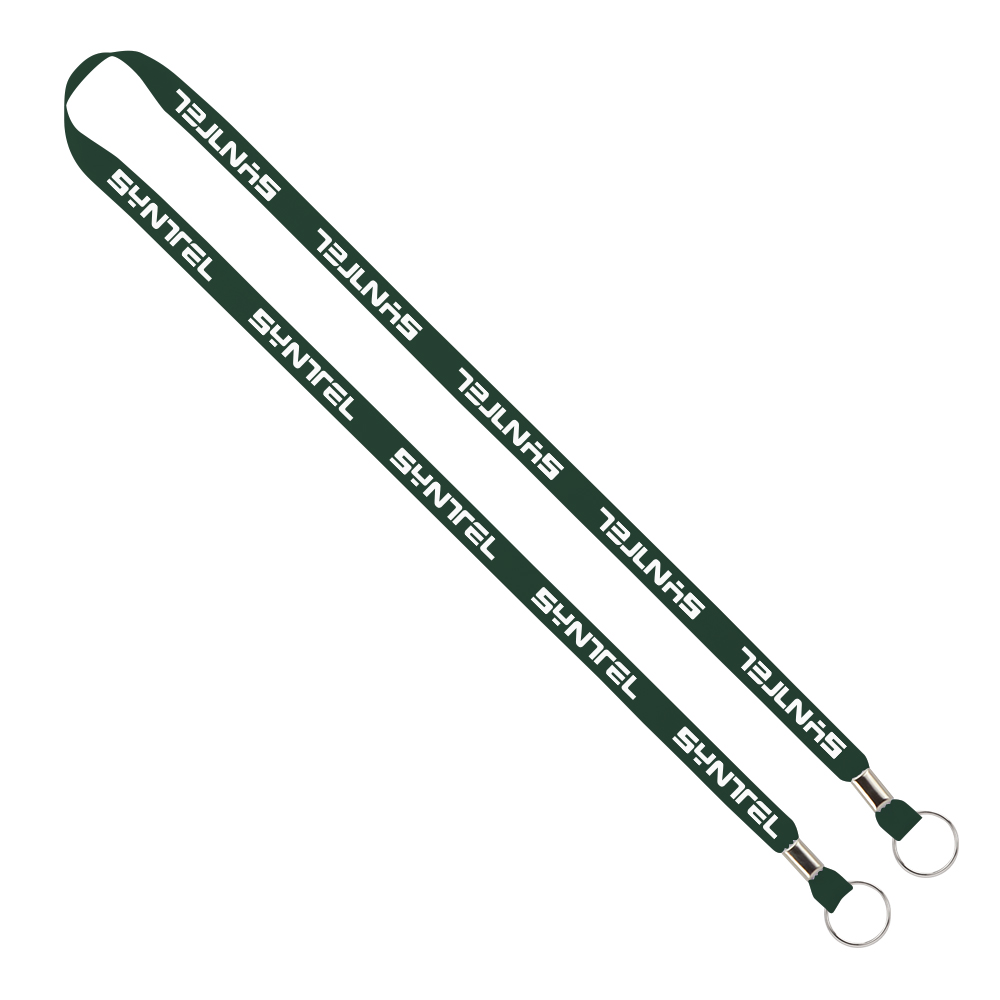 IMPORT Rush 1/2" Polyester 2-Ended Lanyard with Dual Silver Metal Crimp & Split-Ring 1