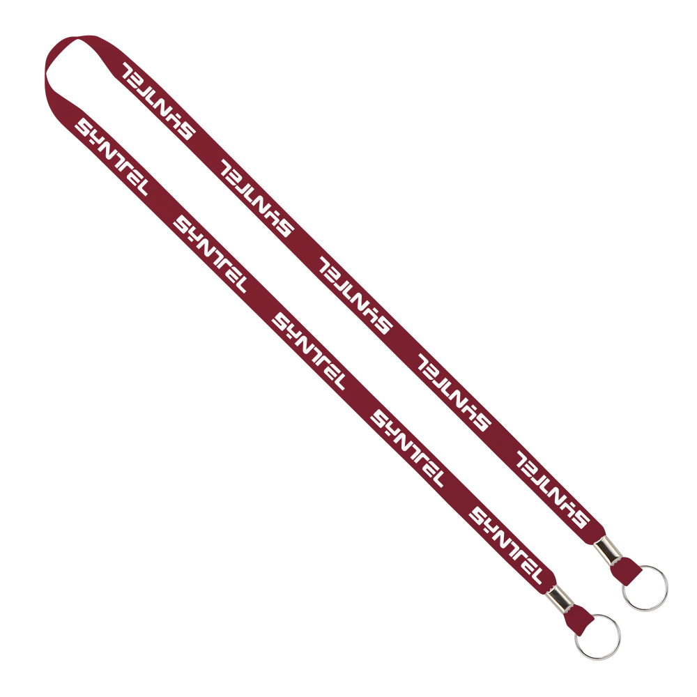IMPORT Rush 1/2" Polyester 2-Ended Lanyard with Dual Silver Metal Crimp & Split-Ring 1