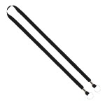 IMPORT Rush 1/2" Polyester 2-Ended Lanyard with Dual Silver Metal Crimp & Split-Ring - Black IMPORT Rush 1/2" Polyester 2-Ended Lanyard with Dual Silver Metal Crimp & Split-Ring - Black