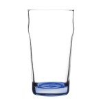 Porter 16 oz Nonic Beer Glass with Color Bottom - Blue Blank Porter 16 oz Nonic Beer Glass with Color Bottom - Blue Blank