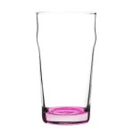 Porter 16 oz Nonic Beer Glass with Color Bottom - Pink Blank Porter 16 oz Nonic Beer Glass with Color Bottom - Pink Blank