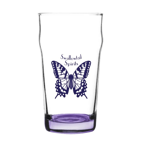 Porter 16 oz Nonic Beer Glass with Color Bottom 1