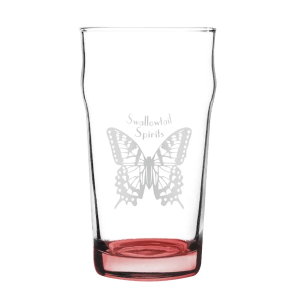 Porter 16 oz Nonic Beer Glass with Color Bottom 1