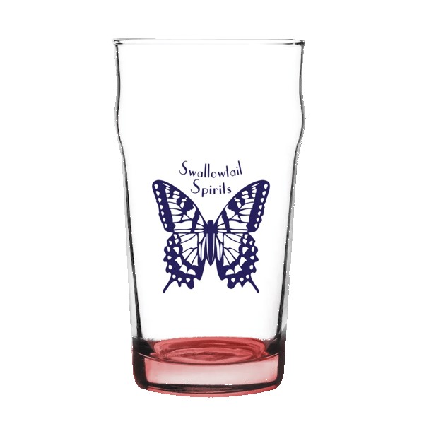 Porter 16 oz Nonic Beer Glass with Color Bottom 1