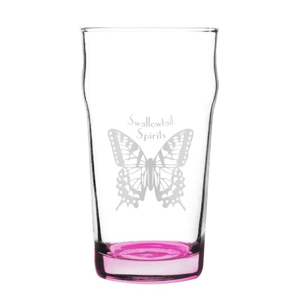 Porter 16 oz Nonic Beer Glass with Color Bottom 1
