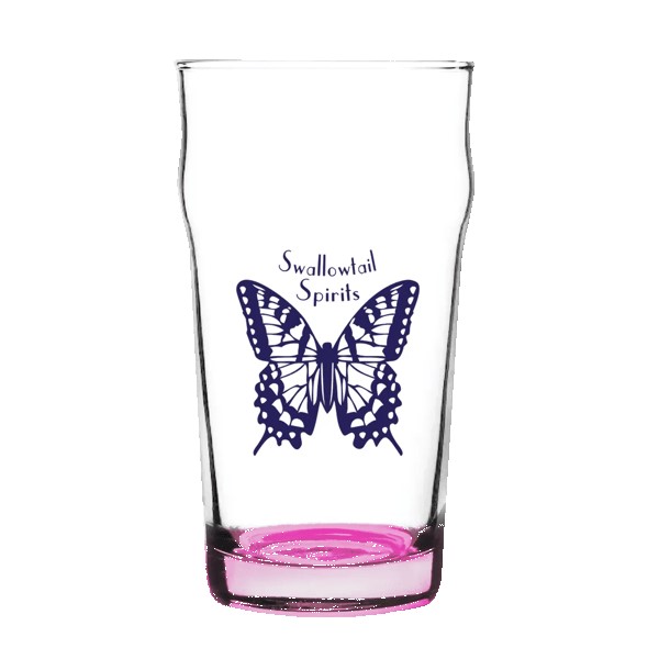 Porter 16 oz Nonic Beer Glass with Color Bottom 1