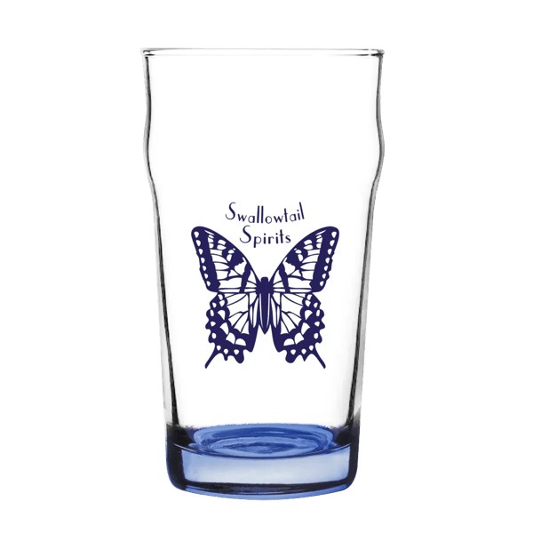 Porter 16 oz Nonic Beer Glass with Color Bottom 1