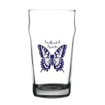 Porter 16 oz Nonic Beer Glass with Color Bottom - Black Pad Print Porter 16 oz Nonic Beer Glass with Color Bottom - Black Pad Print
