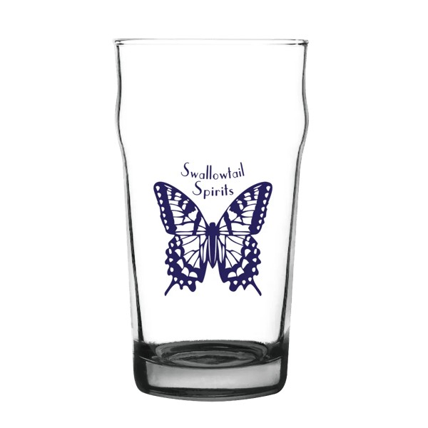 Porter 16 oz Nonic Beer Glass with Color Bottom 1