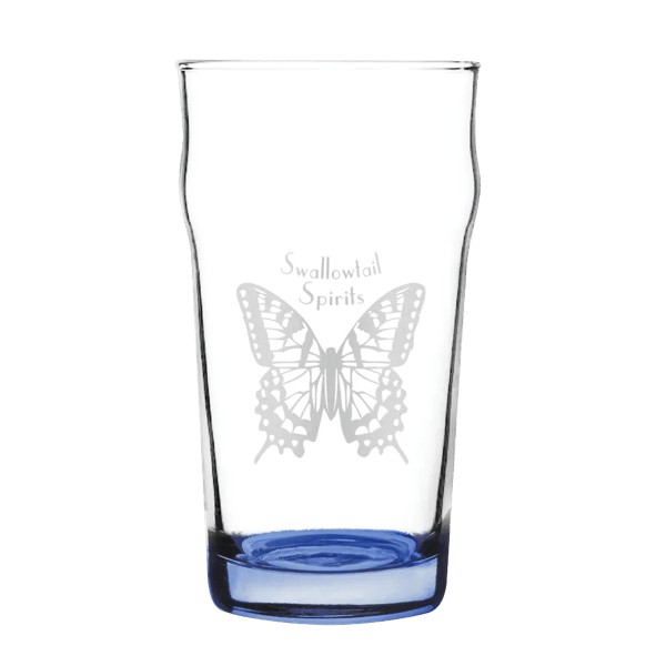 Porter 16 oz Nonic Beer Glass with Color Bottom 1