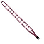 1/2" Cotton Lanyard with Plastic Clamshell & O-Ring - Burgundy PR1 1/2" Cotton Lanyard with Plastic Clamshell & O-Ring - Burgundy PR1
