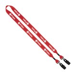 3/4" 2-Ended Polyester Lanyard with Metal Crimp & Metal Bulldog Clip 1 3/4" 2-Ended Polyester Lanyard with Metal Crimp & Metal Bulldog Clip 1