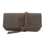 Draper Leather Sunglass Case - Slate Gray Light Rust Draper Leather Sunglass Case - Slate Gray Light Rust