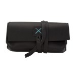 Draper Leather Sunglass Case - Black Turquoise Blank Draper Leather Sunglass Case - Black Turquoise Blank