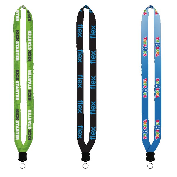 3/4" Dye-Sublimated Lanyard with Plastic Clamshell & Plastic O-Ring 1