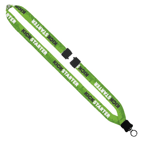 3/4" Dye-Sublimated Lanyard with Plastic Clamshell & Plastic O-Ring 1