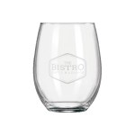 Wine O'Clock 9oz ARC Stemless Wine Glass - Clear Laser Engraving Wine O'Clock 9oz ARC Stemless Wine Glass - Clear Laser Engraving