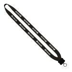 3/4" Neoprene Lanyard with Plastic Clamshell & O-Ring - Black 3/4" Neoprene Lanyard with Plastic Clamshell & O-Ring - Black