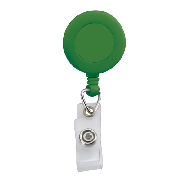 Retractable Zip Cord w/ Epoxy Dome & Vinyl Snap Attachment w/ Bulldog Clip 1