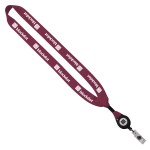 3/4" Cotton Lanyard with Metal Crimp & Retractable Badge Reel 1 3/4" Cotton Lanyard with Metal Crimp & Retractable Badge Reel 1