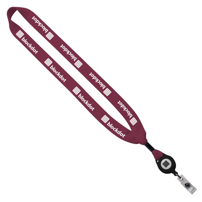 3/4" Cotton Lanyard with Metal Crimp & Retractable Badge Reel 1 3/4" Cotton Lanyard with Metal Crimp & Retractable Badge Reel 1