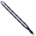 1/2" Cotton Lanyard with Plastic Snap-Buckle Release & O-Ring - Navy Blank 1/2" Cotton Lanyard with Plastic Snap-Buckle Release & O-Ring - Navy Blank