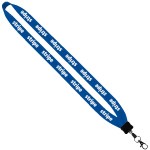 3/4" Cotton Lanyard with Plastic Clamshell & O-Ring - Electric Blue PB4 3/4" Cotton Lanyard with Plastic Clamshell & O-Ring - Electric Blue PB4
