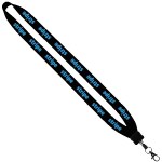 3/4" Cotton Lanyard with Plastic Clamshell & O-Ring - Black PB4 3/4" Cotton Lanyard with Plastic Clamshell & O-Ring - Black PB4