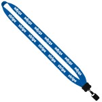 3/4" Cotton Lanyard with Plastic Clamshell & O-Ring - Electric Blue PA2 3/4" Cotton Lanyard with Plastic Clamshell & O-Ring - Electric Blue PA2