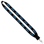 3/4" Cotton Lanyard with Plastic Clamshell & O-Ring - Black PB2 3/4" Cotton Lanyard with Plastic Clamshell & O-Ring - Black PB2