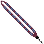 3/4" Cotton Lanyard with Plastic Clamshell & O-Ring - Burgundy PB4 3/4" Cotton Lanyard with Plastic Clamshell & O-Ring - Burgundy PB4