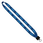 3/4" Cotton Lanyard with Plastic Clamshell & O-Ring - Royal Blue 3/4" Cotton Lanyard with Plastic Clamshell & O-Ring - Royal Blue