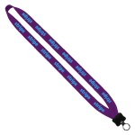 3/4" Cotton Lanyard with Plastic Clamshell & O-Ring - Purple 3/4" Cotton Lanyard with Plastic Clamshell & O-Ring - Purple