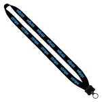 3/4" Cotton Lanyard with Plastic Clamshell & O-Ring - Black 3/4" Cotton Lanyard with Plastic Clamshell & O-Ring - Black