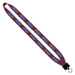 3/4" Cotton Lanyard with Plastic Clamshell & O-Ring - Burgundy 3/4" Cotton Lanyard with Plastic Clamshell & O-Ring - Burgundy