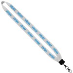 3/4" Cotton Lanyard with Plastic Clamshell & O-Ring - White PB4 3/4" Cotton Lanyard with Plastic Clamshell & O-Ring - White PB4